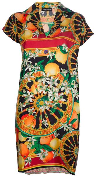 Dolce & Gabbana Printed Dress - Lyst
