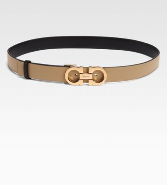 Ferragamo Leather Beltbeige - Lyst