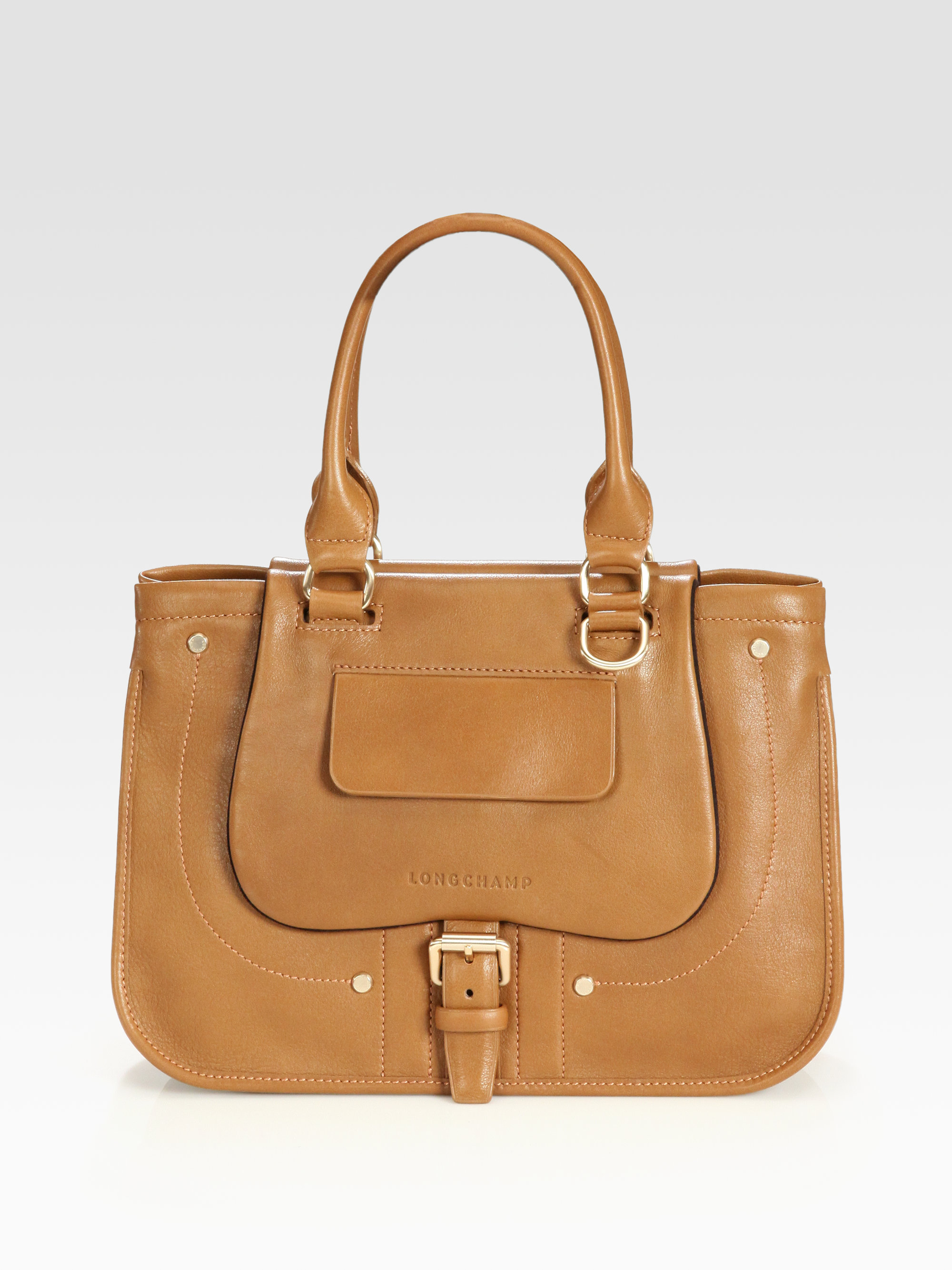 Longchamp Balzane Leather Medium Tote Bag in Brown (camel) | Lyst