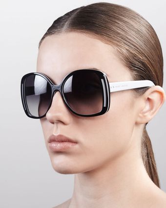 Marc Jacobs Oversized Oval Sunglasses Black Gray Brown - Lyst