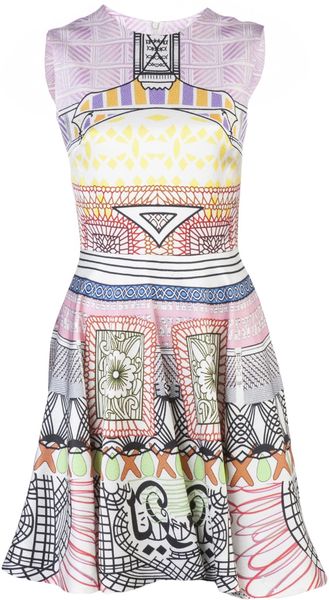 Mary Katrantzou Sleeveless Print Dress - Lyst