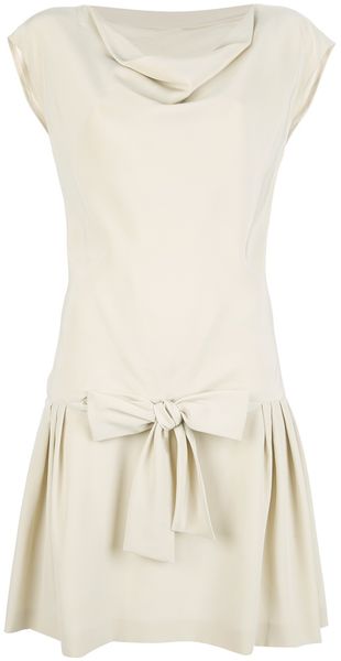Moschino Drop Waist Silk Dress - Lyst