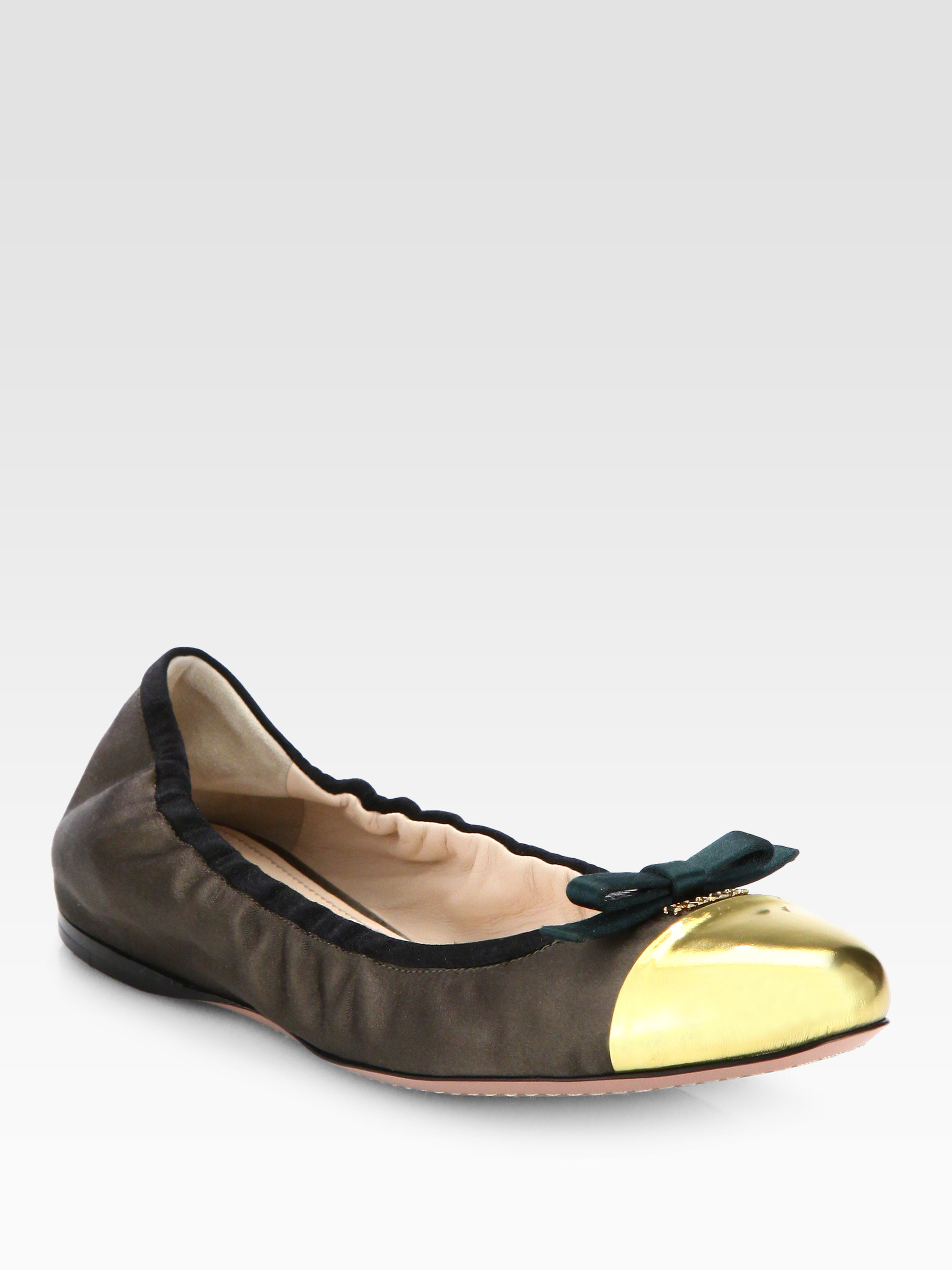 prada ballerina flats with bow