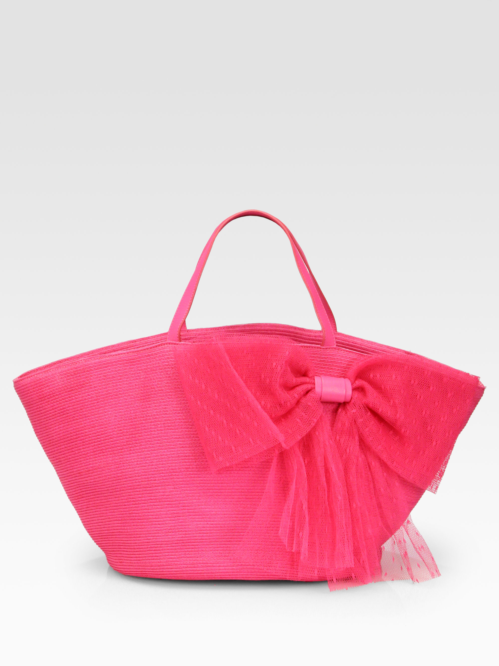 Red Valentino Straw Beach Tote in Pink Lyst