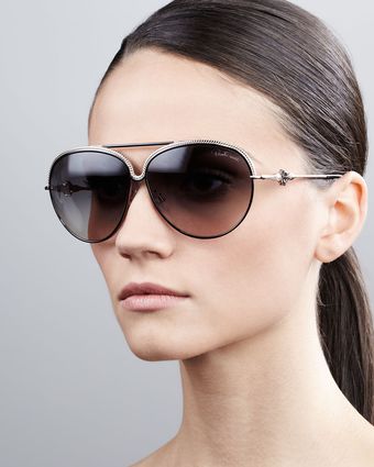 Roberto Cavalli Logotemple Aviator Sunglasses Black - Lyst