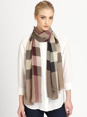 Burberry Oblong Check Scarf - Lyst