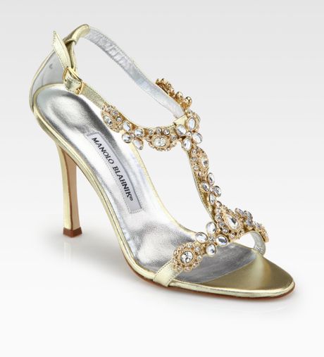 manolo blahnik gold flats