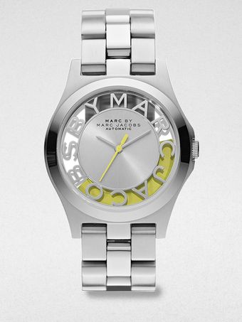 Marc By Marc Jacobs Limited Edition Henry Skeleton Stainless Steel Bracelet Watchyellow - Lyst