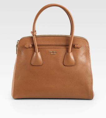 Prada Saffiano Cuir Double Zip Top Handle Bag - Lyst