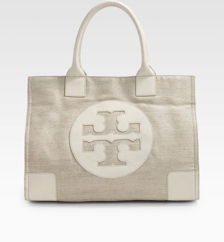 tory burch ella metallic tote