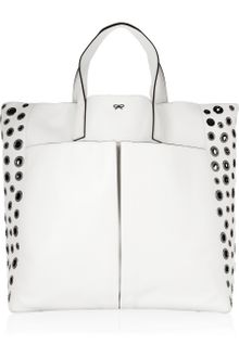 Anya Hindmarch Raw Nevis Eyeletembellished Leather Tote - Lyst