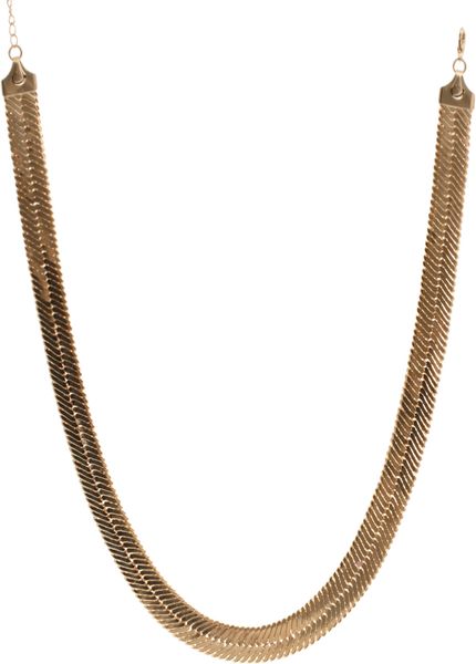 Asos Collection Flat Chain Necklace in Gold | Lyst