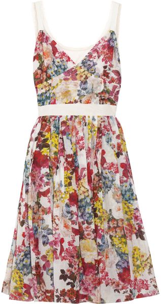 D&G Floral-Print Stretch-Cotton Dress - Lyst