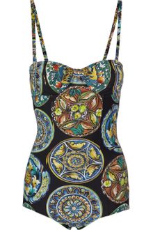 Dolce & Gabbana Printed Underwired Swimsuit - Lyst
