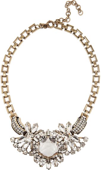 J.Crew Station Agent Goldplated Crystal Necklace - Lyst