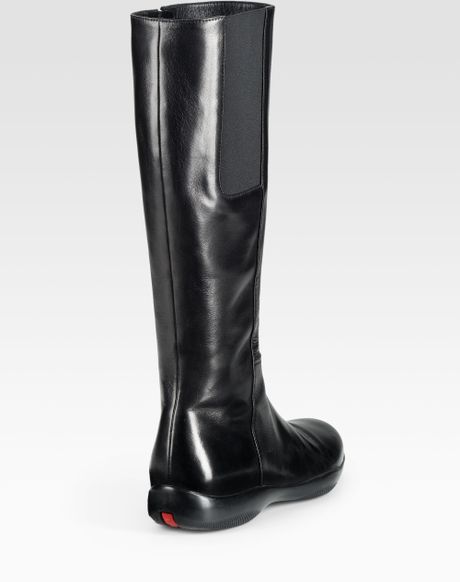 prada tall boots black