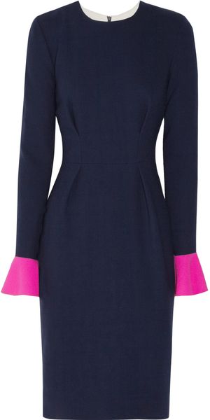 Roksanda Ilincic Izumi Colorblock Woolcrepe Dress - Lyst