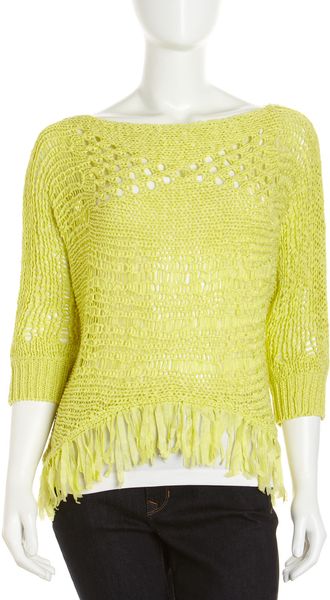 Alberto Makali Crochet Fringe Sweater - Lyst