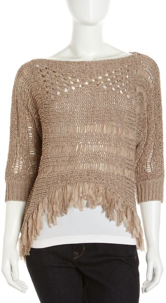 Alberto Makali Crochet Fringe Sweater - Lyst