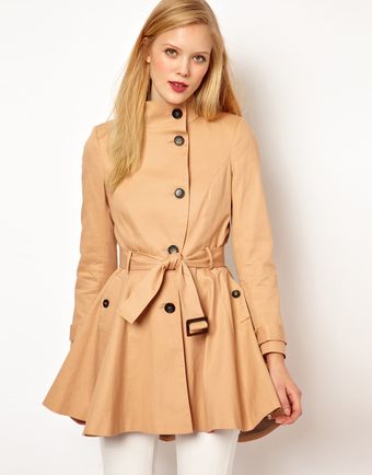 ASOS Collection Dipped Hem Skater Mac - Lyst