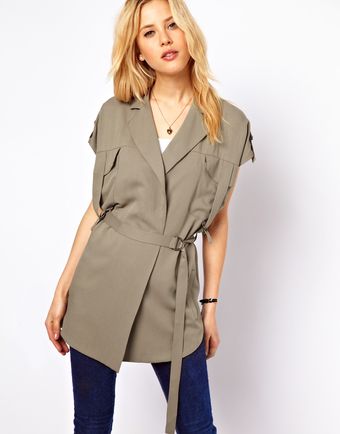 ASOS Collection Asos Waistcoat with Utility Elastic Back Detail - Lyst