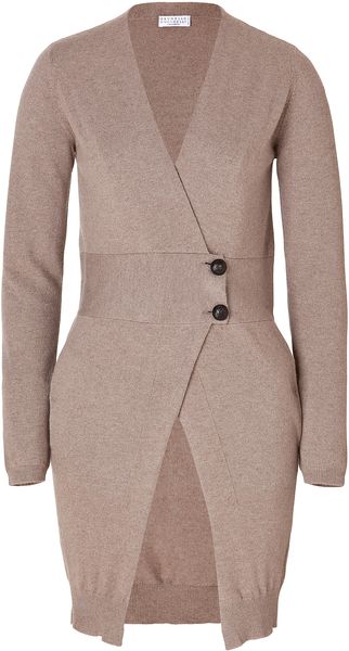 Brunello Cucinelli Cashmere V-neck Cardigan Coat - Lyst