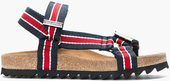 DSquared2 Navy Red Striped Multistrap Sandals - Lyst