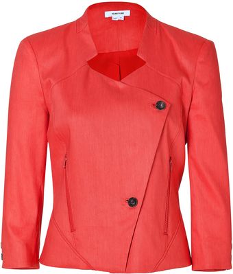 Helmut Lang Glossy Linen Twill Blazer in Torch - Lyst