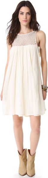 Love Sam Beaded Gauze Dress - Lyst