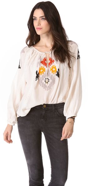 Love Sam Beaded Ikat Top - Lyst