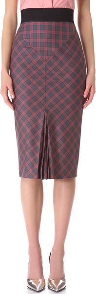 L'Wren Scott Plaid Pencil Skirt - Lyst