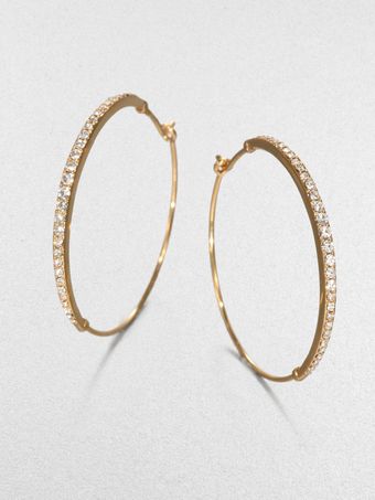 Michael Kors Pavé Hoop Earrings Goldtone - Lyst