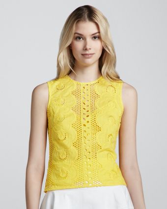 Nanette Lepore Tranquil Sleeveless Lace Top - Lyst