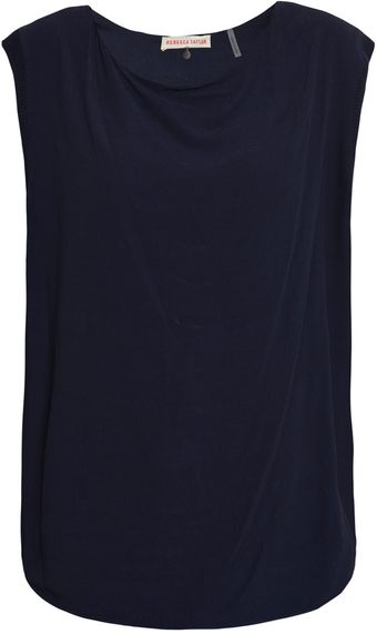 Rebecca Taylor Draped Side Sleeveless Blouse - Lyst