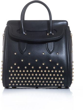 Alexander McQueen Heroine Studded Leather Bag - Lyst