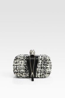 Alexander McQueen Tweed Skull Clutch - Lyst