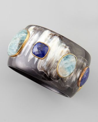 Ashley Pittman Angani Lapis Horn Bangle - Lyst