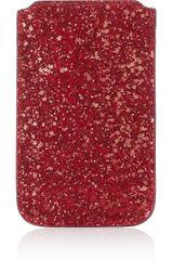 Jimmy Choo Trent Glitterfinished Canvas Iphone Sleeve