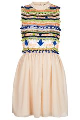 Topshop Pom Pom Flippy Dress