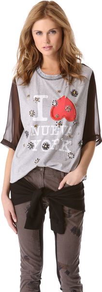 3.1 Phillip Lim Embellished Nueva York Tee - Lyst