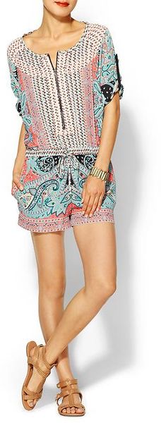 BCBGMAXAZRIA Paisley Romper - Lyst