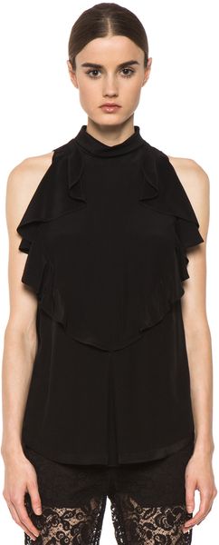 Givenchy Crepe De Chine Ruffle Blouse  - Lyst