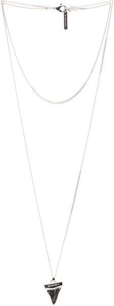 Givenchy Mini Shark Tooth Necklace in Black White - Lyst
