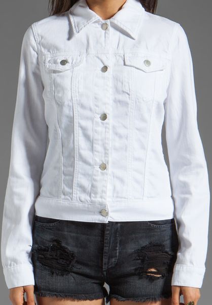 Brand Denim Jacket in White | Lyst