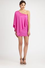  Wolfe on Jay Godfrey Oneshoulder Satin Jersey Dress In  Fuchsia    Lyst