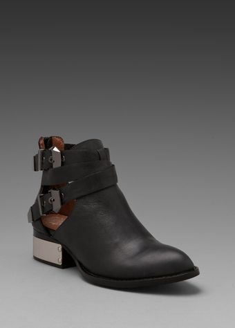 Jeffrey Campbell Everly Bootie W Buckles in Blacksilver - Lyst