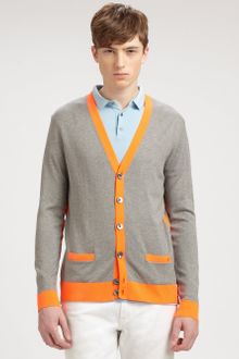 Marc By Marc Jacobs Silk Cotton Cashmere Contrasttrimmed Cardigan - Lyst
