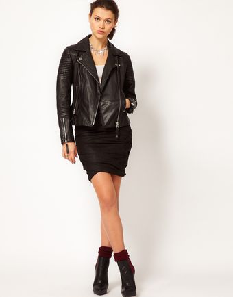 Muubaa Muubaa Leather Catania Drape Skirt - Lyst