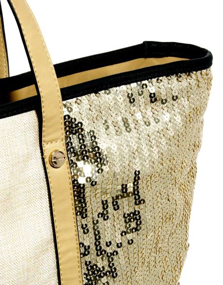 sequin beach tote