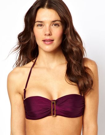 River Island Gold Bar Structured Balconette Bikini Top - Lyst
